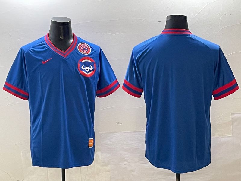 Men Chicago Cubs Blank Blue Throwback Game 2025 Nike MLB Jersey style 3->chicago cubs->MLB Jersey